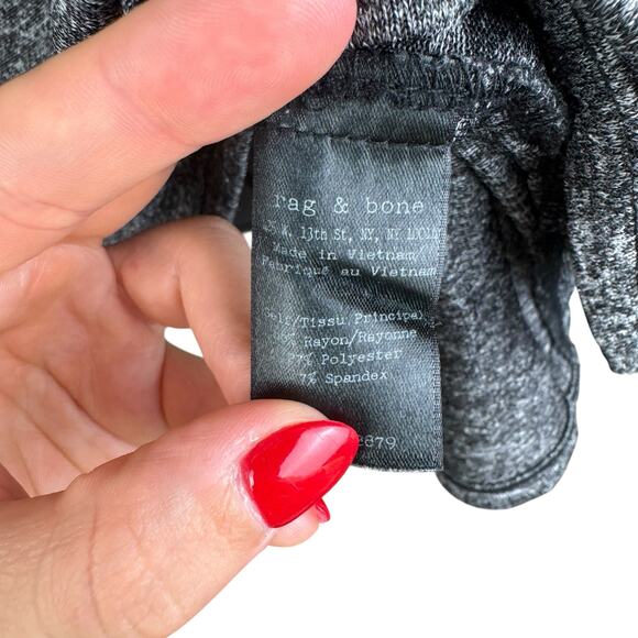 Rag & Bone Jean Camden Marled Black Thin Soft Knit Long Sleeve Relaxed Tee - Picture 13 of 14